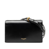 サンローラン 斜め掛け ショルダーバッグ ブラック レザー レディース SAINT LAURENT 【中古】