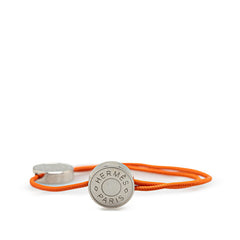 エルメス セリエ コード ブレスレット シルバー オレンジ メタル レディース HERMES 【中古】