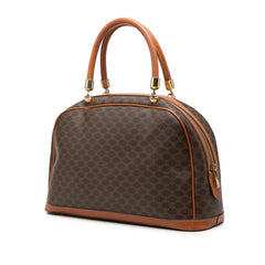 セリーヌ マカダム ハンドバッグ ブラウン PVC レザー レディース CELINE 【中古】