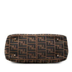 フェンディ ズッカ ハンドバッグ 26329 ブラウン ブラック キャンバス レザー レディース FENDI 【中古】