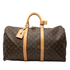 ルイ ヴィトン モノグラム キーポル50 ボストンバッグ ハンドバッグ M41426 ブラウン PVC レザー レディース LOUIS VUITTON 中古