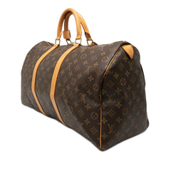 ルイ ヴィトン モノグラム キーポル50 ボストンバッグ ハンドバッグ M41426 ブラウン PVC レザー レディース LOUIS VUITTON 中古