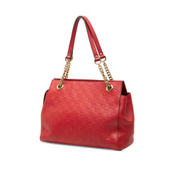 グッチ グッチシマ チェーン トートバッグ ショルダーバッグ 453773 レッド レザー レディース GUCCI 【中古】