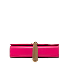 サンローラン ロゴ タッセル チェーン ショルダーバッグ ピンク レザー レディース SAINT LAURENT 【中古】