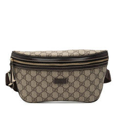 グッチ GGスプリーム ウエストバッグ ボディバッグ 233269 ベージュ ブラウン PVC レザー レディース GUCCI 【中古】