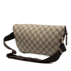 グッチ GGスプリーム ウエストバッグ ボディバッグ 233269 ベージュ ブラウン PVC レザー レディース GUCCI 【中古】