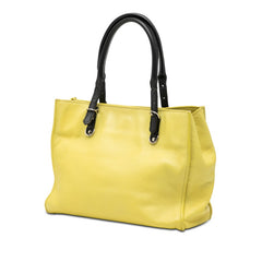 バレンシアガ ペーパー ミニ ハンドバッグ ショルダーバッグ 2WAY イエロー ブラック レザー レディース BALENCIAGA 【中古】