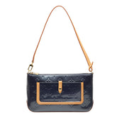 ルイ ヴィトン モノグラム ヴェルニ マロリー スクエア ハンドバッグ アクセサリーポーチ M91332 アンディゴ ブルー パテントレザー レザー レディース LOUIS VUITTON 【中古】