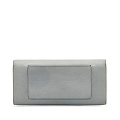 セリーヌ ラージフラップ マルチファンクション 長財布 101673 グレー レザー レディース CELINE 中古