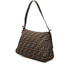 フェンディ ズッカ マンマバケット ハンドバッグ ワンショルダーバッグ ブラウン キャンバス レザー レディース FENDI 中古