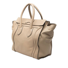 セリーヌ ラゲージ ミニショッパー ハンドバッグ ベージュ レザー レディース CELINE 中古