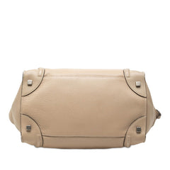 セリーヌ ラゲージ ミニショッパー ハンドバッグ ベージュ レザー レディース CELINE 中古