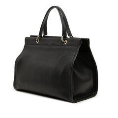 サルヴァトーレフェラガモ ガンチーニ ハンドバッグ ショルダーバッグ 2WAY ブラック レザー レディース Salvatore Ferragamo 【中古】