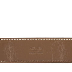 エルメス ロマンス スカーフベルト スカーフリング □N刻印 2010年 ブラウン エトゥープ レザー メタル レディース HERMES 中古