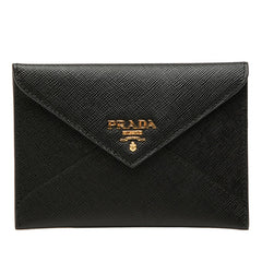 プラダ ロゴ マルチケース カードケース 1MF174 ブラック サフィアーノ レター レディース PRADA 【中古】