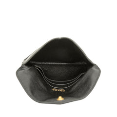 プラダ ロゴ マルチケース カードケース 1MF174 ブラック サフィアーノ レター レディース PRADA 【中古】