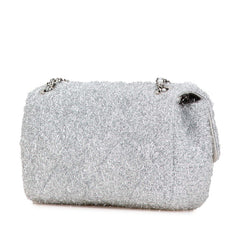 シャネル プールトゥ グリッター チェーン ショルダーバッグ A91984 シルバー マイクロファイバー ラムスキン レディース CHANEL 【中古】