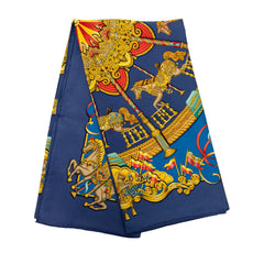 エルメス カレ90 LUNA PARK ルナパーク 遊園地 スカーフ 大判スカーフ ブルー系 マルチカラー シルク レディース HERMES 中古