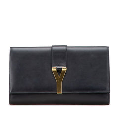 サンローラン Yライン クラッチバッグ 311213 ブラック レザー レディース SAINT LAURENT 【中古】