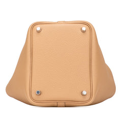 エルメス ピコタンロックPM ハンドバッグ ビスキュイ ベージュ系 シルバー金具 トリヨンクレマンス レディース HERMES 【中古】