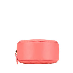 シャネル マトラッセ ココマーク ラウンド チェーン ショルダーバッグ ピンク ラムスキン レディース CHANEL 【中古】