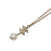シャネル ココマーク ネックレス A11C ゴールド メッキ ラインストーン フェイクパール レディース CHANEL 【中古】