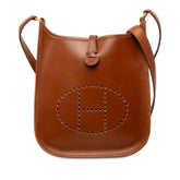 エルメス エブリンTPM 斜め掛け ショルダーバッグ □F 2002 ブラウン ゴールド金具 ボックスカーフ レディース HERMES 【中古】