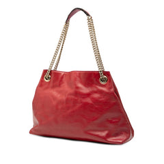 グッチ ソーホー チェーン ショルダーバッグ 308982 レッド パテントレザー レディース GUCCI 中古