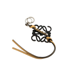 ロエベ アナグラム チャーム バッグチャーム キーホルダー グリーン ベージュ ブラック レザー レディース LOEWE 【中古】