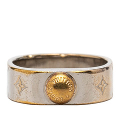 ルイ ヴィトン ナノグラム リング 指輪 #S M00216 シルバー ゴールド メタル メッキ レディース LOUIS VUITTON 【中古】
