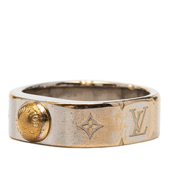 ルイ ヴィトン ナノグラム リング 指輪 #S M00216 シルバー ゴールド メタル メッキ レディース LOUIS VUITTON 【中古】