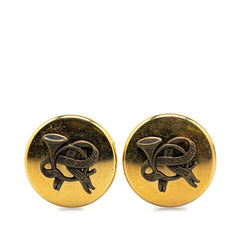 エルメス ラッパ リボン モチーフ イヤリング ゴールド メッキ レディース HERMES 【中古】