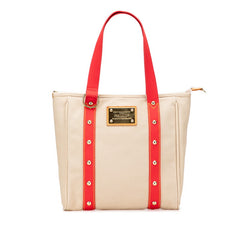 ルイ ヴィトン アンティグア カバMM トートバッグ ワンショルダーバッグ M40035 レッド ベージュ キャンバス レザー レディース LOUIS VUITTON 【中古】