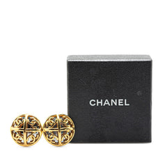 シャネル ヴィンテージ ココマーク ラウンド ミラー イヤリング ゴールド メッキ レディース CHANEL 【中古】