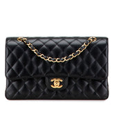 シャネル マトラッセ25 ココマーク ダブルフラップ チェーン ショルダーバッグ ブラック キャビアスキン レディース CHANEL 【中古】