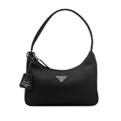 プラダ 三角ロゴプレート ミニハンドバッグ ショルダーバッグ 1NE515 ブラック ナイロン レディース PRADA 【中古】