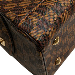 ルイ ヴィトン ダミエ ドゥオモ ハンドバッグ ボストンバッグ N60008 ブラウン PVC レザー レディース LOUIS VUITTON 【中古】