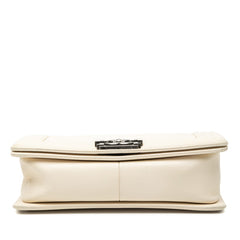 シャネル ココマーク マトラッセ ボーイシャネル25 チェーンショルダーバッグ ホワイト キャビアスキン レディース CHANEL 【中古】