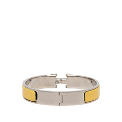 エルメス クリッククラック クリックH PM ブレスレット シルバー イエロー メタル エナメル レディース HERMES 【中古】