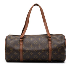ルイ ヴィトン モノグラム パピヨン30 ハンドバッグ M51385 ブラウン PVC レザー レディース LOUIS VUITTON 中古