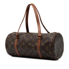 ルイ ヴィトン モノグラム パピヨン30 ハンドバッグ M51385 ブラウン PVC レザー レディース LOUIS VUITTON 中古