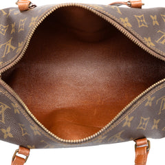 ルイ ヴィトン モノグラム パピヨン30 ハンドバッグ M51385 ブラウン PVC レザー レディース LOUIS VUITTON 中古