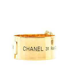 シャネル 31 RUE CAMBON PARIS テレフォンナンバー ココマーク ブレスレット バングル ゴールド メッキ レディース CHANEL 【中古】