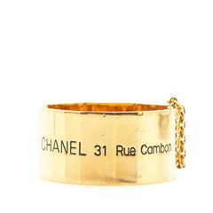 シャネル 31 RUE CAMBON PARIS テレフォンナンバー ココマーク ブレスレット バングル ゴールド メッキ レディース CHANEL 【中古】