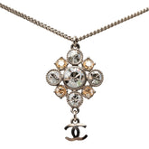 シャネル ココマーク チェーン ペンダント ネックレス C11V シルバー メタル ラインストーン レディース CHANEL 【中古】