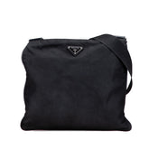 プラダ 三角ロゴプレート ショルダーバッグ ブラック ナイロン レディース PRADA 【中古】