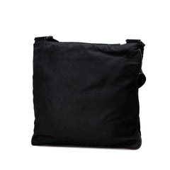 プラダ 三角ロゴプレート ショルダーバッグ ブラック ナイロン レディース PRADA 【中古】