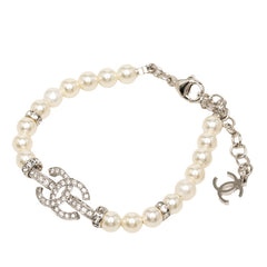 シャネル ココマーク ブレスレット ABF724 フェイクパール ラインストーン メタル レディース CHANEL 中古