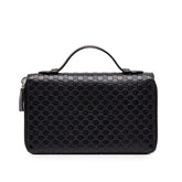 グッチ マイクログッチシマ 2ジップ オーガナイザー 長財布 449246 ブラック レザー メンズ GUCCI 中古