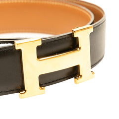 エルメス コンスタンス Hベルト リバーシブル ベルト サイズ:70 ブラック ブラウン ボックスカーフ レディース HERMES 【中古】